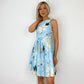 Judy Floral Dress - One Shoulder Light Blue